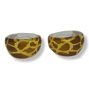 Giraffe Print Acrylic Ring Set Size 8.5